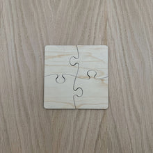 Load image into Gallery viewer, A blank laser cut puzzle. Two by two pieces. A total of four pieces.