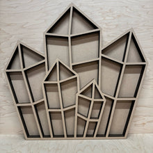 Load image into Gallery viewer, A large laser cut display shelf in the shape of a jagged crystal.