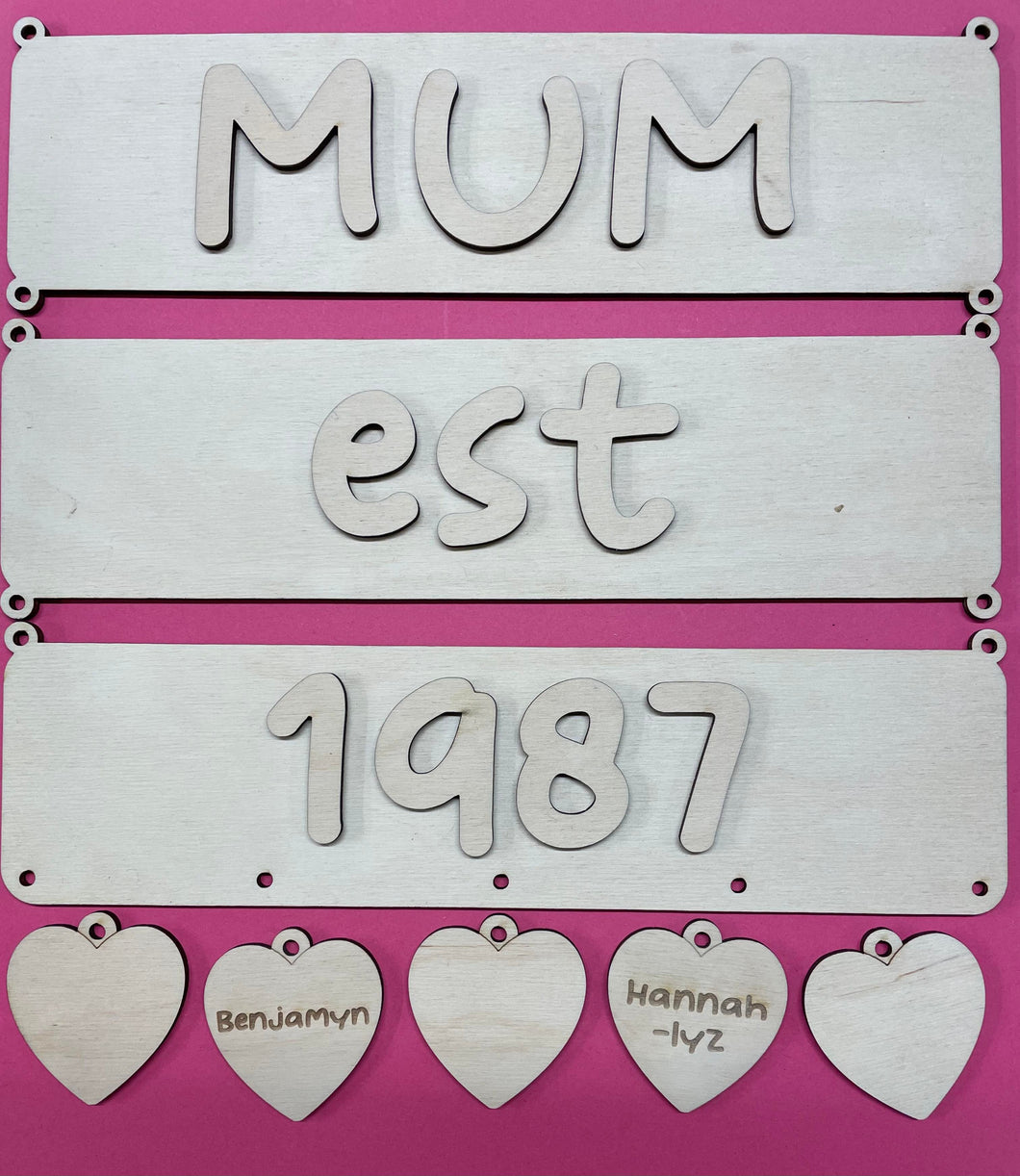 Mothers' Day Hanging Plaques With Hearts