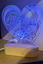 Load image into Gallery viewer, Happy Mothers' Day Heart Lamp