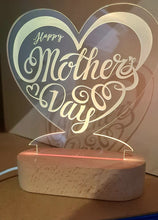 Load image into Gallery viewer, Happy Mothers' Day Heart Lamp