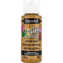 Load image into Gallery viewer, A 2oz paint pot. Deco Art Crafters Acrylic Paint in Golden Brown on a white background.