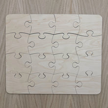 Load image into Gallery viewer, A blank laser cut puzzle. Four by four pieces. A total of sixteen pieces.
