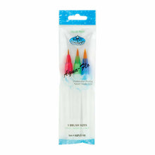 Load image into Gallery viewer, Packaged set of Aqua Flo watercolor painting brushes with a white background.
