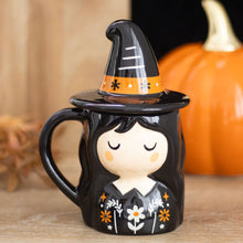 Load image into Gallery viewer, Cute Witch Lidded Mug
