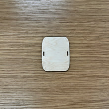 Load image into Gallery viewer, A blank wooden laser cut barrel bead shape to build a friendship bracelet bunting. 
