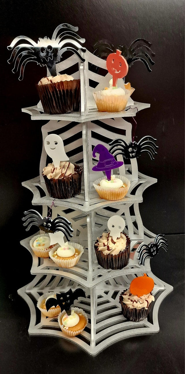 Web Halloween Cupcake Stand