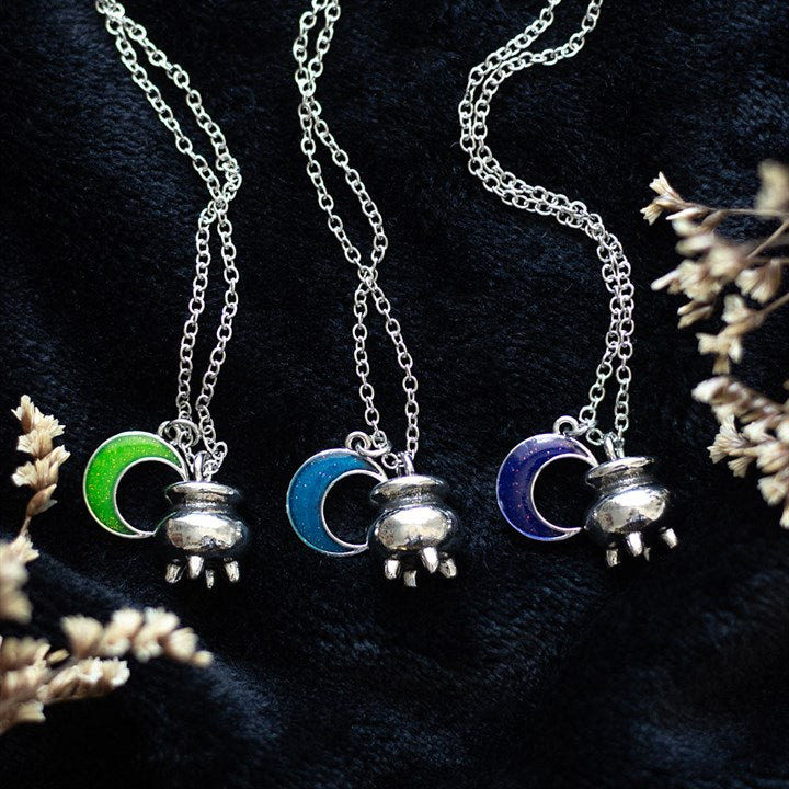 3 cauldron Moon charm necklaces