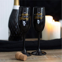Load image into Gallery viewer, Champagne Flute set Gothic style
