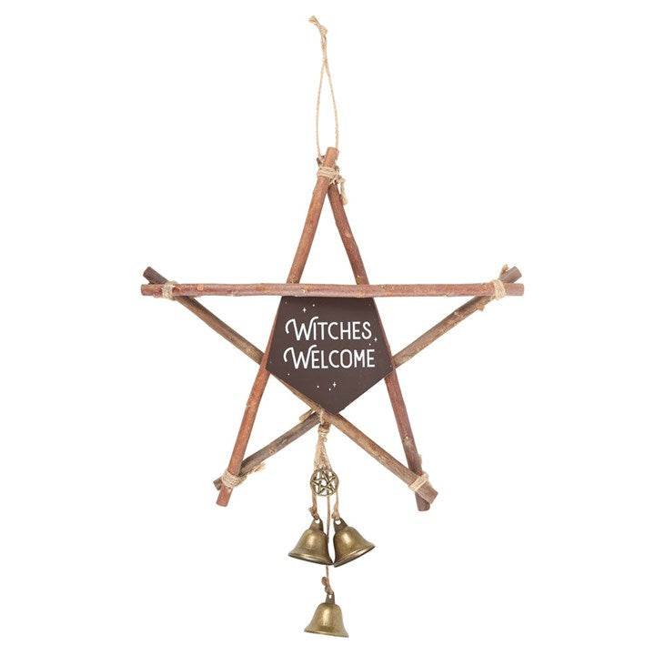 Witches Welcome WIllow Sign with Bells