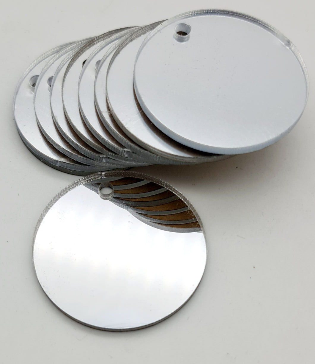 Silver Mirror Keyring Discs Multipack