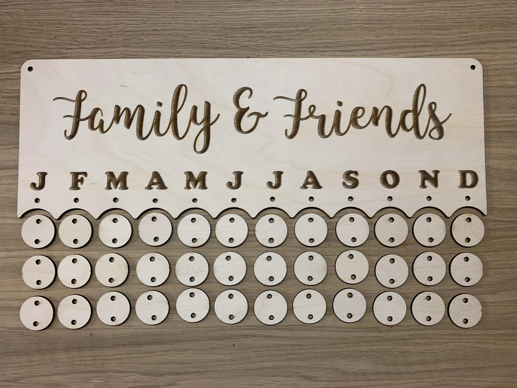 Family and Friends Birthday Reminder Plaque