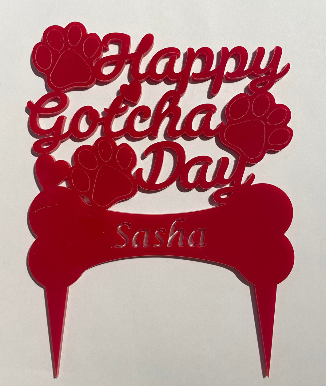Happy Gotcha Day Acrylic Cake Topper