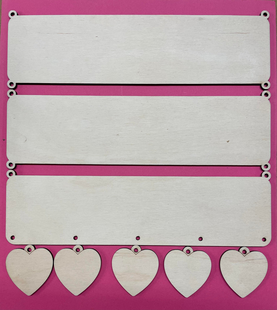 Blank Hanging Plaques With Hearts