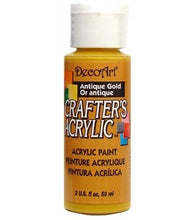 Load image into Gallery viewer, A 2oz paint pot. Deco Art Crafters Acrylic Paint in Antique Gold on a white background.

