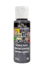 Load image into Gallery viewer, A 2oz paint pot. Deco Art Crafters Acrylic Paint in Slate (an earthy grey) on a plain white background.
