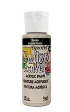 Load image into Gallery viewer, A 2oz paint pot. Deco Art Crafters Acrylic Paint in Smoke (a pale grey) on a plain white background.
