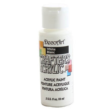 Load image into Gallery viewer, A 2oz paint pot. Deco Art Crafters Acrylic Paint in White on a white background.
