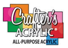 Load image into Gallery viewer, Logo of DecoArt Crafter&#39;s Acrylic, depicting the text &#39;Crafter&#39;s Acrylic - All-Purpose Acrylic&#39; with a colorful square background.
