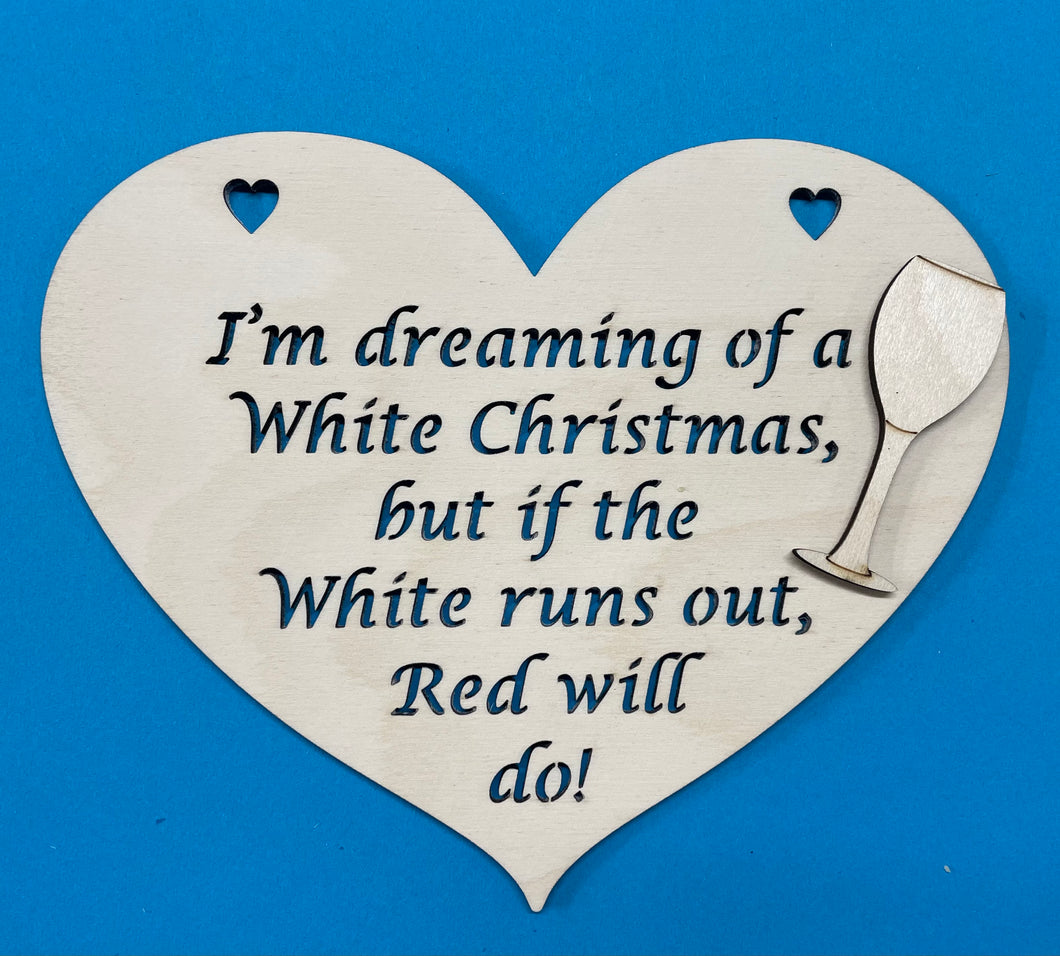 White Christmas Wine Pun Plaque