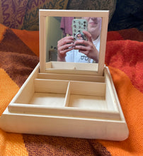 Load image into Gallery viewer, Pine Jewellery Box with Mirror
