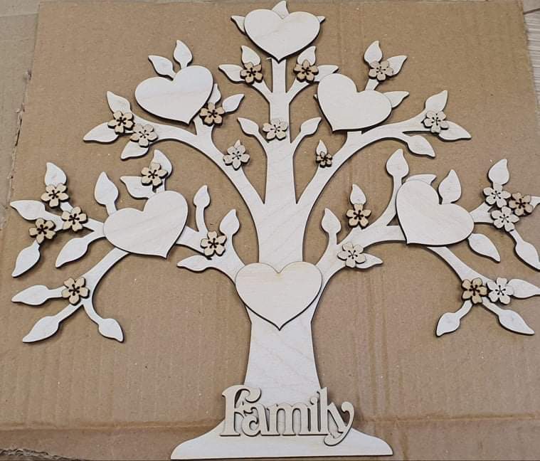 Family Tree With Flowers And Family Word
